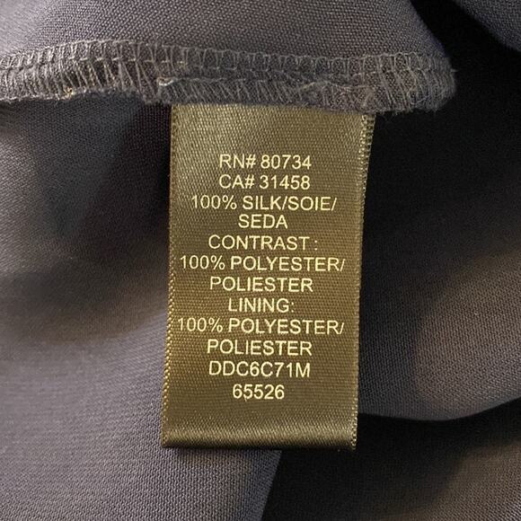 Max & Cleo Navy Silk Goddess Dress With Pleated Skirt Size 6 - Picture 5 of 10